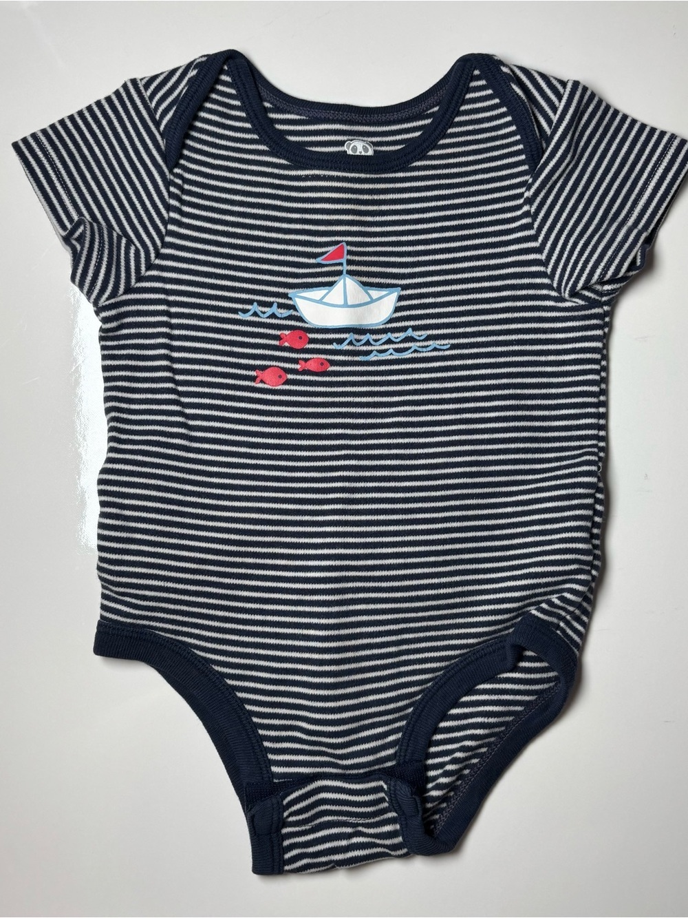 Earthtone Nautical Sailboat & Bear AOP Striped Bodysuit Bundle 5pcs 12-18M - Picture 3 of 13